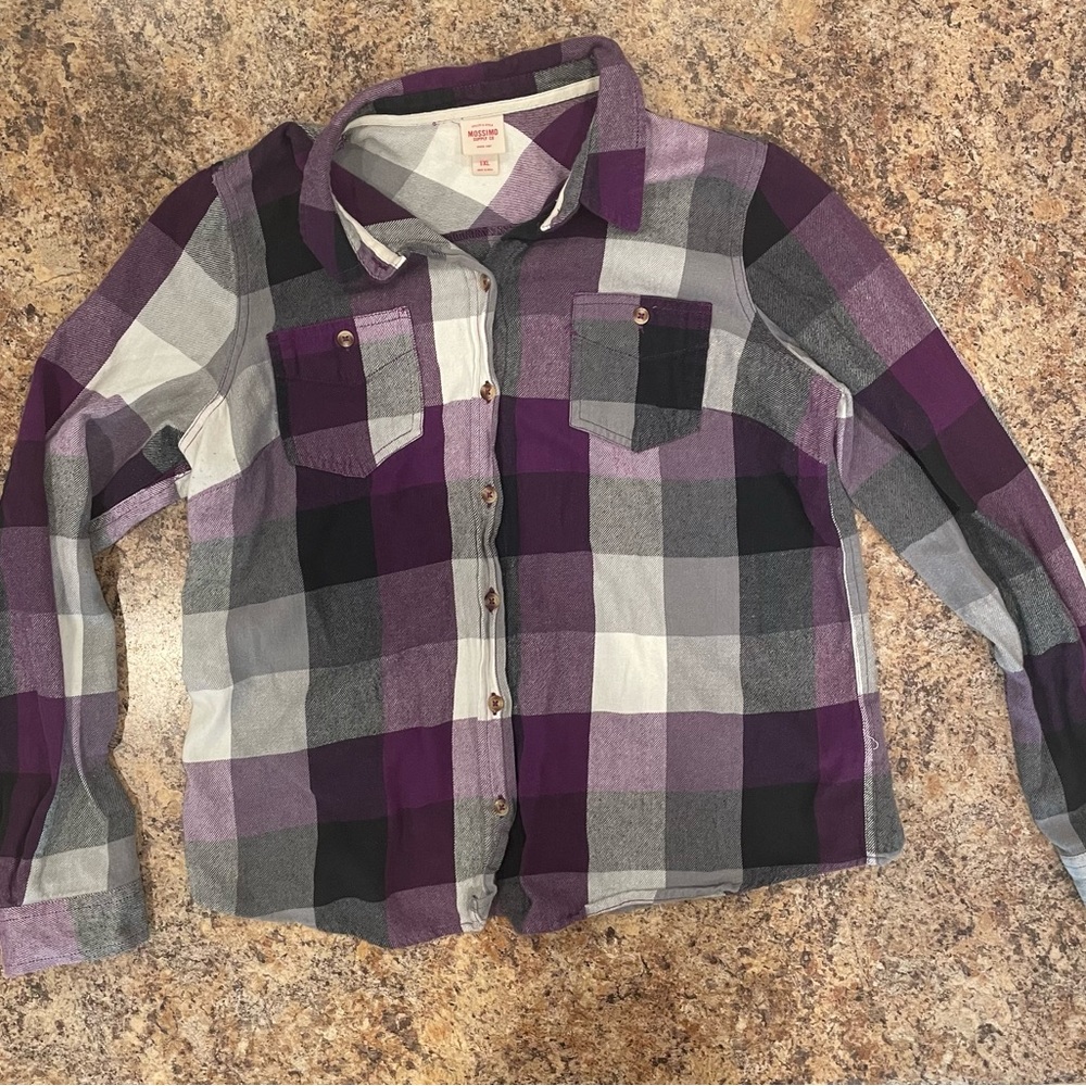 Flannel Plaid Button Down Top